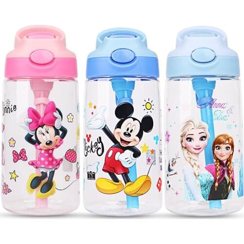 Kids frozen elsa anna Mickey Minnie Feeding Cups Water Bottle Baby princess Children Boys cars Girls Protable Bottle