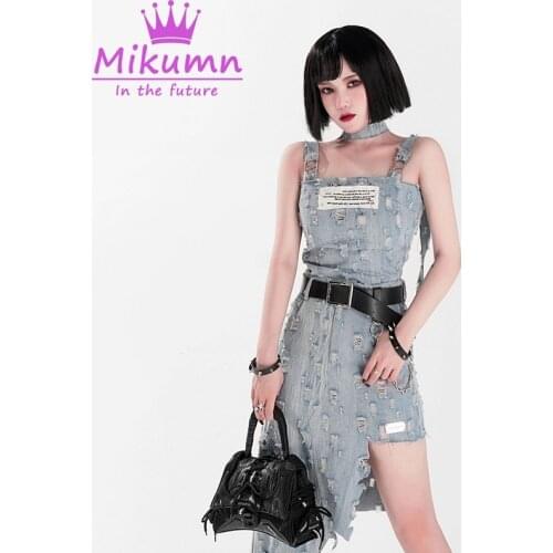 Punk Rock Letter Patch Pin Denim Tank Top Summer New Casual Slim Streetwear Fashion Crop Vest
