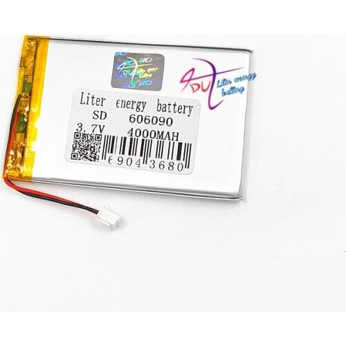 JST 2.54mm 2 pin 4000mAh with 3A protection plate with the plug 606090 3.7V lithium polymer battery charging treasure