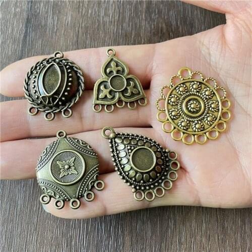 JunKang 10pcs all kinds triangles drop shape round dream catcher DIY handmade necklace end connecting piece, jewelry