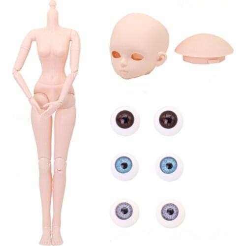 2019 Christmas BJD Doll 60cm 21Movable Joints Dolls White Normal Skin Female Naked Nude 3D Eyes Body With Shoes Accessories Toy