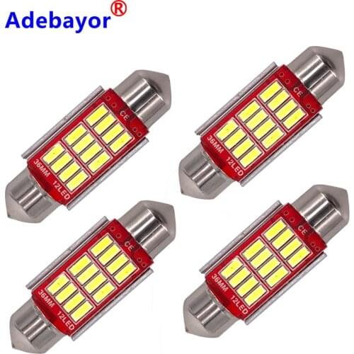 100pcs dome Festoon 36mm 4014 smd Canbus no Error Light Bulbs C5W Super Bright 12smd Car Interior Reading License plate light