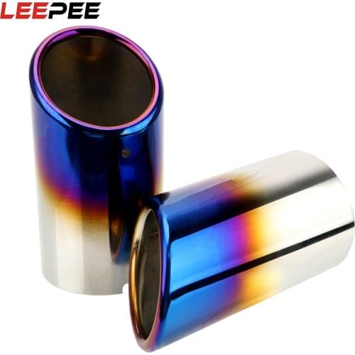 LEEPEE 1 pair For Audi A4 B8 A3 A1 Q5 Car Exhaust Tip Muffler Pipe Cover Auto Accessories For VW Tiguan Volkswagen Passat B7 CC