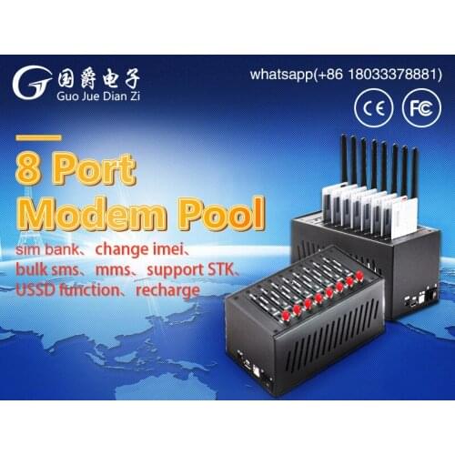 FIMT Ethernet 8 port USB modem pool with wavecom q24plus module professional send sms mms