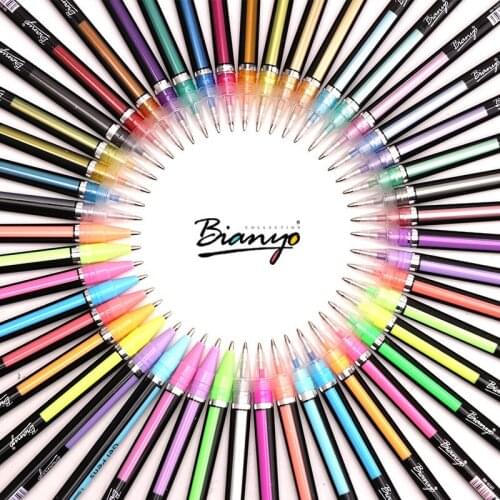 36pcs Gel Pen Set Refills Metallic Pastel Neon Glitter Sketch Drawing Color Pen School Stationery Marker for Kids Gifts