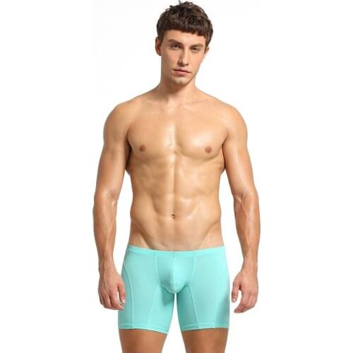 New SEOBEAN Sexy Mens Underwear Boxer Shorts Breathable Trunk Underpants quick dry solid Boxer For Man