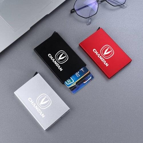 RFID Anti-theft Credit Card Holder Thin ID Card Case Bank Card For Changan CS35 CS75 CS85 CS95 CS15 CS55 Auto Accessories