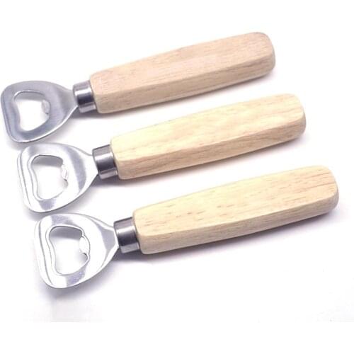 Heart Shape Wooden Bottle Opener Beer Bottle Can Opener Wooden Handle Cap Remover Bar Party Gadget