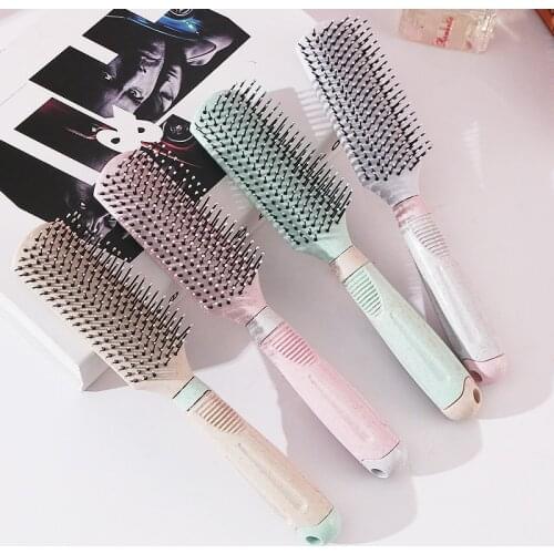 Wheat Straw Hair Brush Multifunctional Styling Curling Comb Massage Anti-static Reduce Hair Loss High Quality Hairdresser Comb
