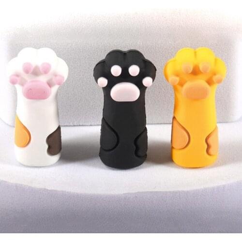 Cute Cat Paw Silicone Nipper Cover Dead Skin Tweezers Cap Protective Sleeve For Nail Cuticle Scissors Manicure Pedicure Tools