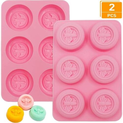 Bee Silicone Molds Round Honeybee Silicone Molds for Homemade Soaps Lotion Bar Jello Bath Bomb Beeswax Resin Chocolate Dessert