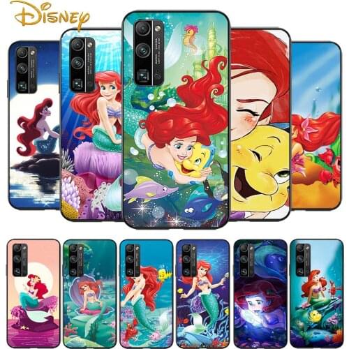 Mermaid Disney Princess Cute for Huawei Honor V30 20 Pro X10 9S 9A 9C 9X 8X 10 9 Lite 8 7 Pro Silicone Soft Black Phone Case