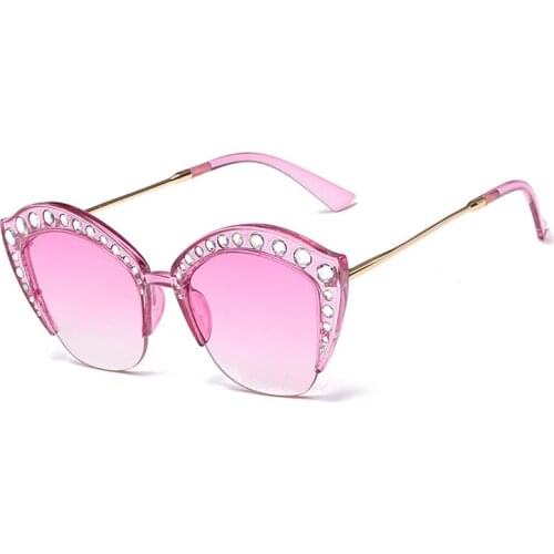 Luxury Sunglasses with Stone for Women Vintage Ladies Sun Glasses Beauty Accessories Retro Gafas De Sol Shades for Outdoor 2764X