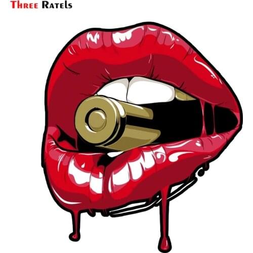 Three Ratels FTC-836# 14X16CM Red Lips Bullet PVC Car Decal Sticker Decoration Stationery DIY Ablum Diary Scrapbooking