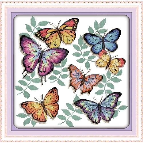 Everlasting Love Christmas The Colorful Butterflies (2) Chinese Cross Stitch Kits Ecological Cotton Stamped 11CT Sales Promotion