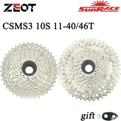 SunRace CSMS3 10 Speed 40T 46T Wide Ratio Bike Bicycle Cassette 10S Mountain Compatible Shimano Deore 10V M4100 M6000 + KMC X10