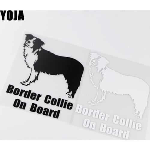 YOJA 15X18.7CM Border CoIIie On Board Car Sticker Vinyl Decal Dog Animal Pattern ZT2-0123