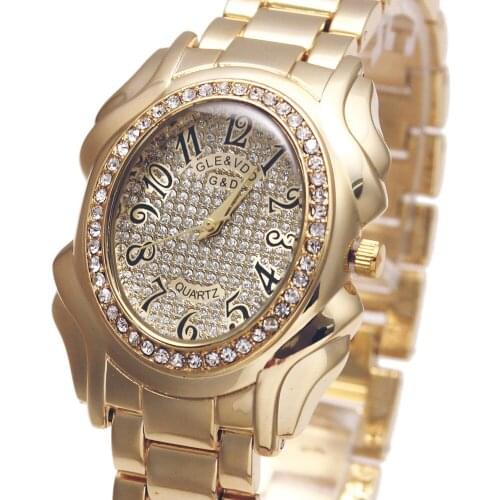 2017 Luxury Brand G&D Watch Women Quartz Wristwatch Gold Stainless Steel Relojes Mujer Fashion Dress Watches Lady Bracelet Watch