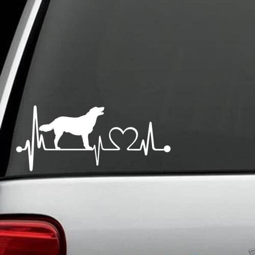 Golden Labrador Heartbeat Dog Decal Sticker Car Truck SUV Van LAPTOP