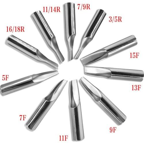 10Pcs / Box Full Model Tattoo Needle Mouth Stainless Steel Opening Tattoo Needle Cap Tattoo Needle Accessories Tattoo Equipment