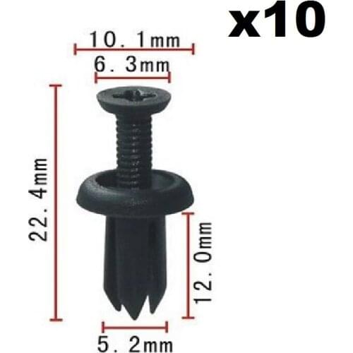 10x For Toyota Front Bumper Fascia Push Retainer Clip Nylon Fastener Rivet 08+ 90467-05090-B1