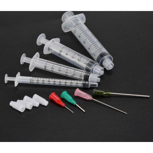 4Pcs 1ml-10ml Lock Syringes + 4Pcs 14G 18G 20G 25G Blunt Tip Needles + Caps