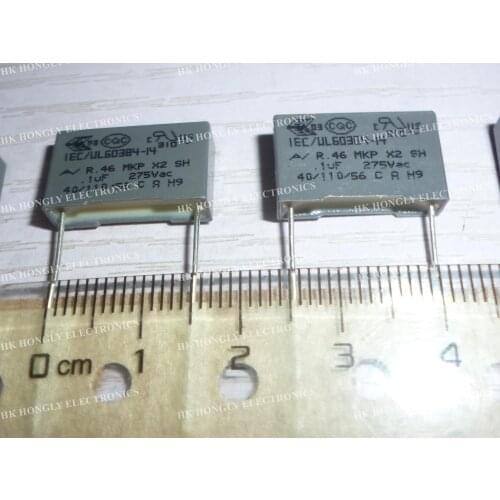 30PCS R.46 R46 MKP X2 SH .1uF .15uF .22uF .33uF .47uF .56uF .68uF 275Vac 0.1uf 0.22uf 0.33uf 0.47uf 0.56uf P=15mm Film Capacitor