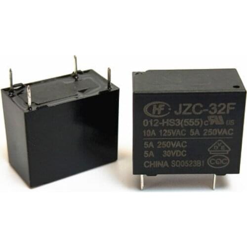 50pcs Hongfa Relay HF32F-12V-HS 4-Pin Set Normally Open 5a250vac JZC-32F-012-HS3
