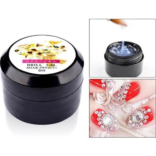 8ml/ Bottle Nail Art Rhinestone Gel Glue Super Sticky UV Gel Nail Polish Glue For DIY Nail Art Crystal Gems Jewelry Decoration