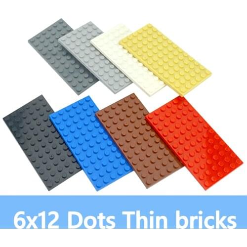 6pcs DIY Building Blocks 6x12 Dots Thin Figures Bricks Educational Creative Assembles Particles Size Compatible With 3028 Toys