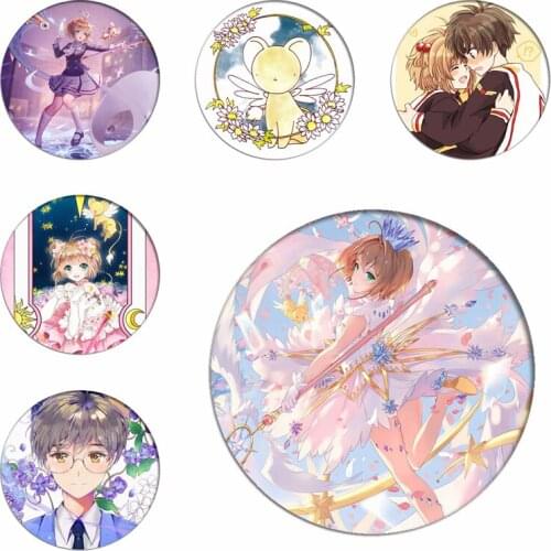 Anime Cardcaptor Card Captor Cosplay Badge SAKURA Brooch Pin LI SYAORAN Cute Collection Cartoon Toys for Backpack Clothes