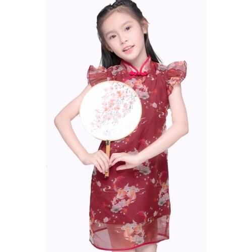 Childrens Summer And Autumn Lolita Princess Little Cheongsam Chinese Style Goldfish Ji Holiday Performance Costume Set