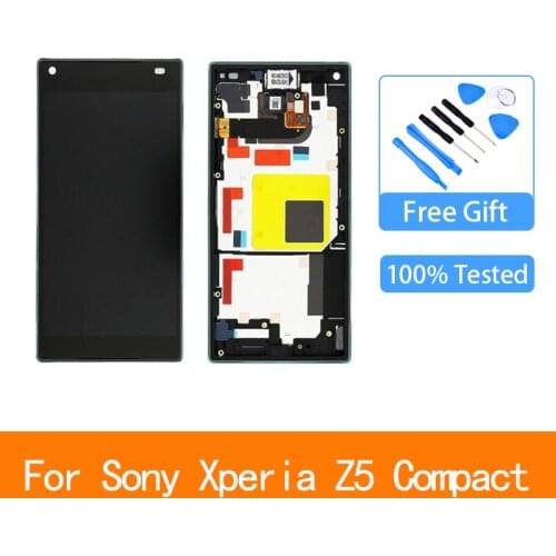 4.6" Original Display For SONY Xperia Z5 Compact E5823 E5803 LCD Display Touch Screen Digitizer Assembly With Frame Replacement