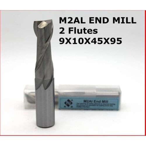 Router bit 9*10*45*95 of 2 Flutes HSS M2AL End Mill Diameter 9 mm CNC milling machine tools mills cutter