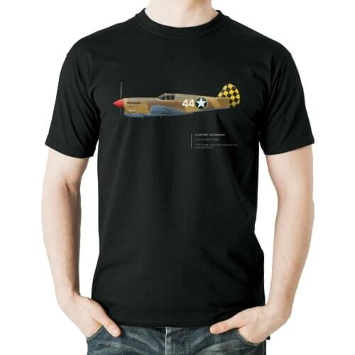 Men T Shirt Curtiss P40L - 5CU Aviation themed tshirts SHORT Casual 100% COTTON O-Neck tshirt
