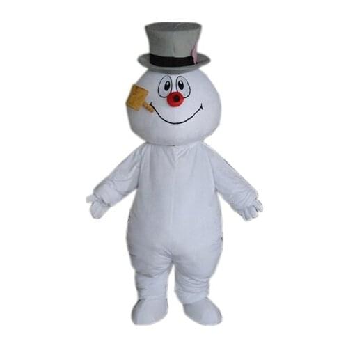 Cosplay costumes Hottest Frosty Snowman Mascot Costume Walking Adult Cartoon Clothing