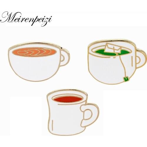 I Need My Space Coffee Green Tea Juice Mug Cup Enamel Lapel Pins Badge DIY Denim Jacket Pin Badge Gift Jewelry