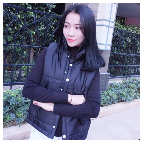 Jacket Vest Spring Autumn Short Cotton Womens Vest Jacket Chaleco Mujer