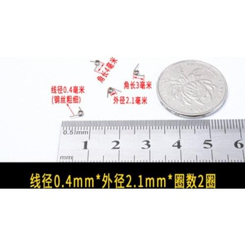 0.4mm Wire Dia 2.1mm OD Spring Miniature Torsion Springs 10Pcs