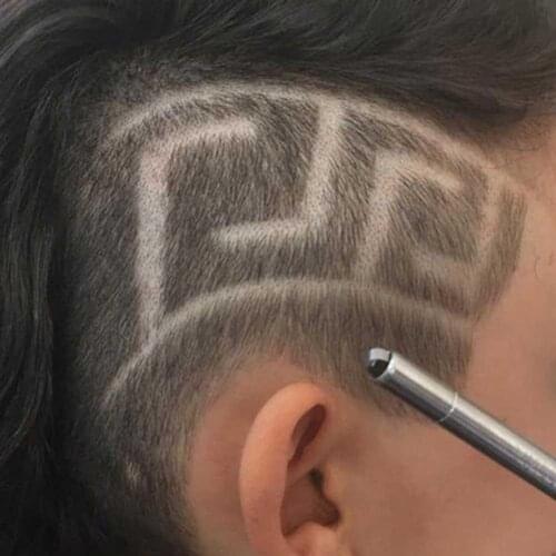 Fashion Hair Carving Pen Oil Head Notch Man Hair Refined Steel Razor Pen Barber Razor Eyebrow Shaving Shave