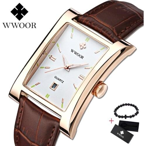 2019 Casual Mens Watches Top Brand Luxury Glow Hour Date Square Clock Male Waterproof Quartz Watch Men Leather Strap Wristwatch