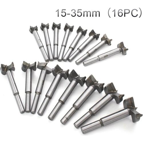 16Pcs Forstner Bit Set Drill Bits Tungsten High Speed Steel Woodworking Hole Saw Set Wood Drill Bit Auger Opener for Woodworking
