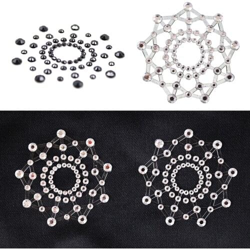1 Pair Reusable Adhesive Soft Silicone Crystal Nipple Cover Rhinestone Diamante Decor Bra Pad Pasty Sticker Women Sexy Toy