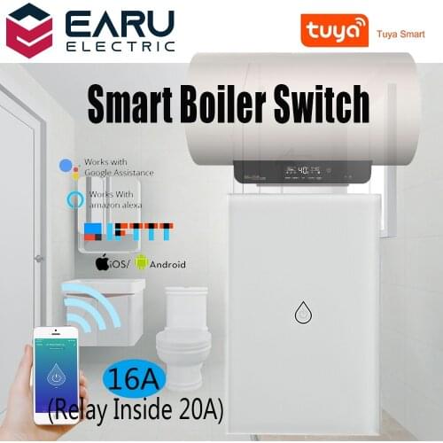 US 16A WiFi Smart Timer Panel Wall Boiler Water Heater Wall Touch Switch Smart Life Tuya Voice Remote Control Alexa Google Home