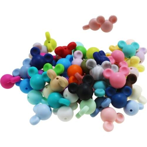 NEW Mickey Silicone Teething Beads DIY Nursing Necklace Food Grade Chew Beads cartoon bead for silicone Teethers