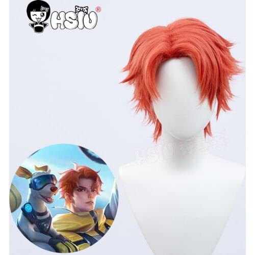 Yang Jian cosplay wig Game King of Glory cosplay HSIU Orange short hair Free Brand wig Cap