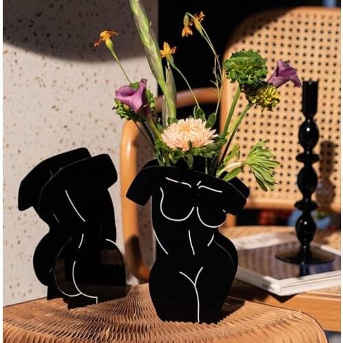 Sexy Human Body Vase Dried Flower Simulation Flower Resin Bottle Living & Dining Room Floral Decor Home Art Statue Ornaments