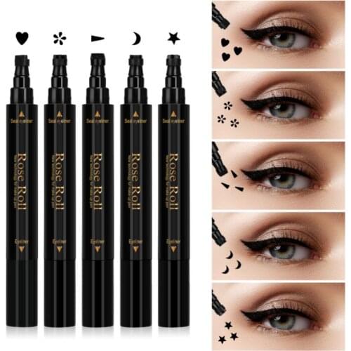 Eyeliner Stamp Double-headed Liquid Eyeliner Pencil Makeup Stamps Seal Pen Stamp Eye Liner Waterproof Quick Dry Eyeliner TSLM2