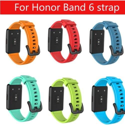 Hot Replacement Sport Silicone Watch Band Wrist Strap Adjustable Watch bands For Huawei Honor Band 6 Smart Watch Accessories