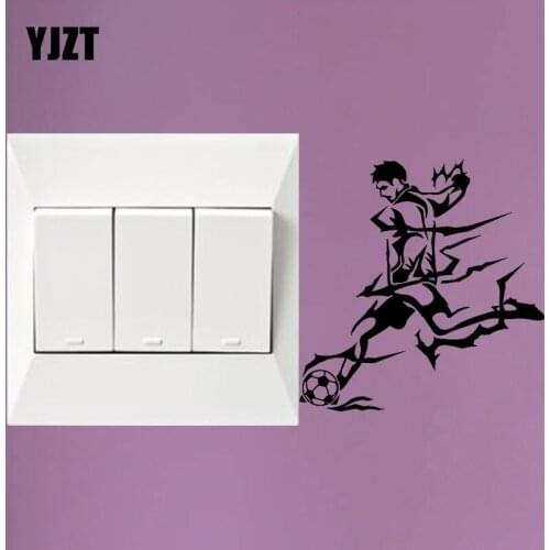 YJZT Soccer Player Sport Game Decor Vinyl Wall Decals Home Light Switch Stickers 8SS2167